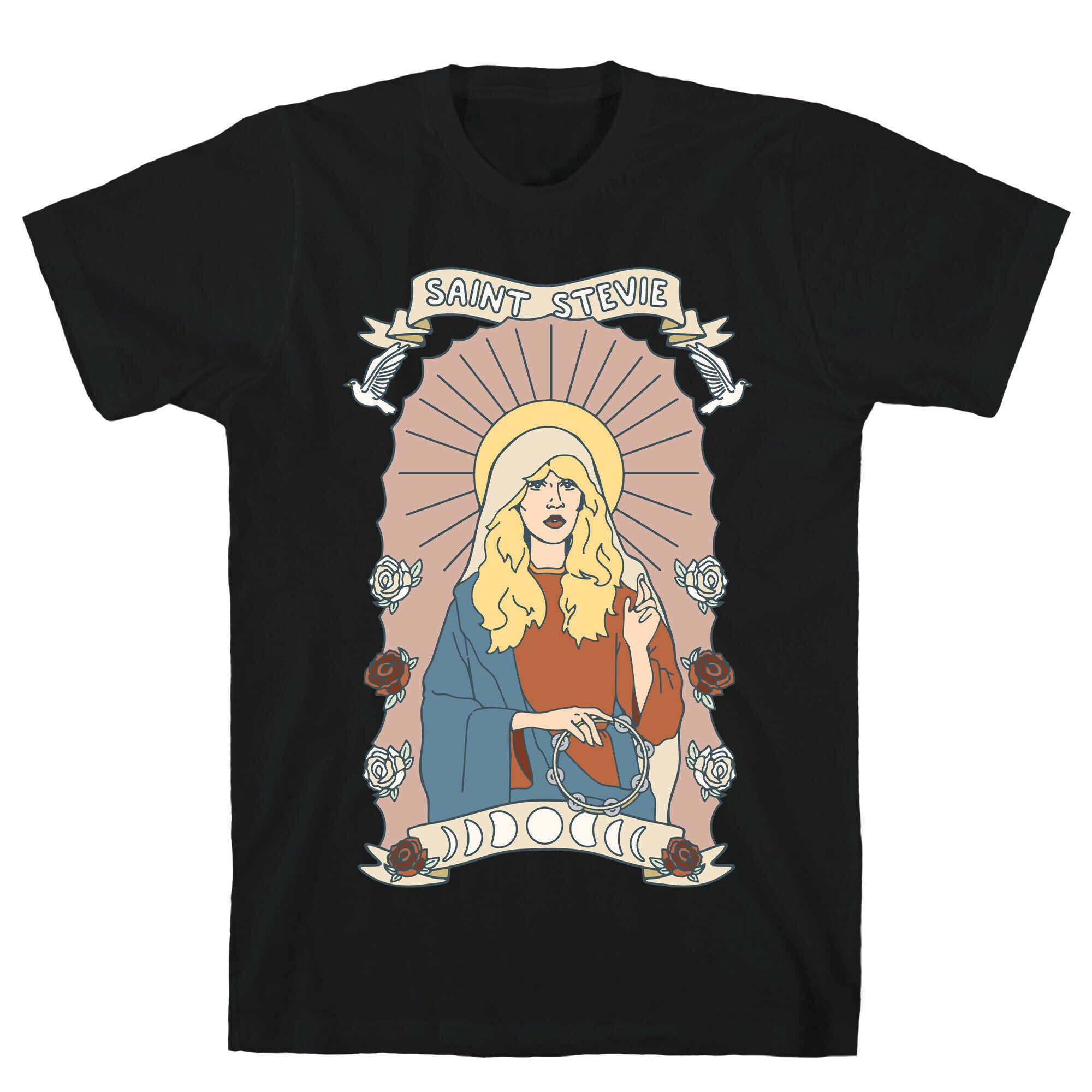 Saint Stevie Parody White Print T-Shirt